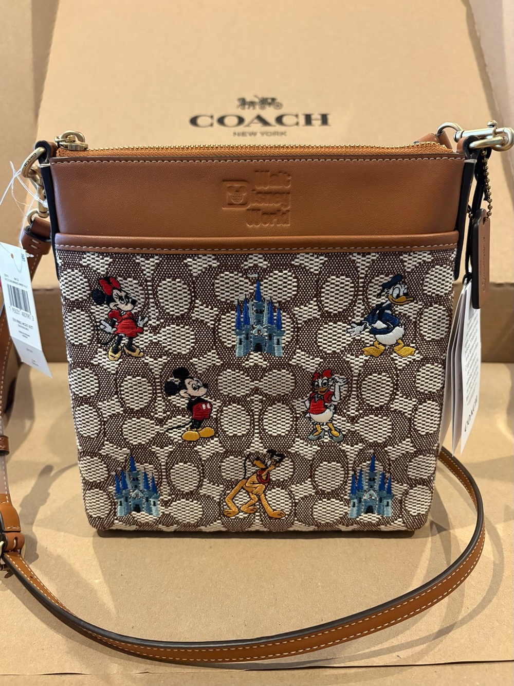 Coach Brown Signature Canvas Disney Character Crossbody